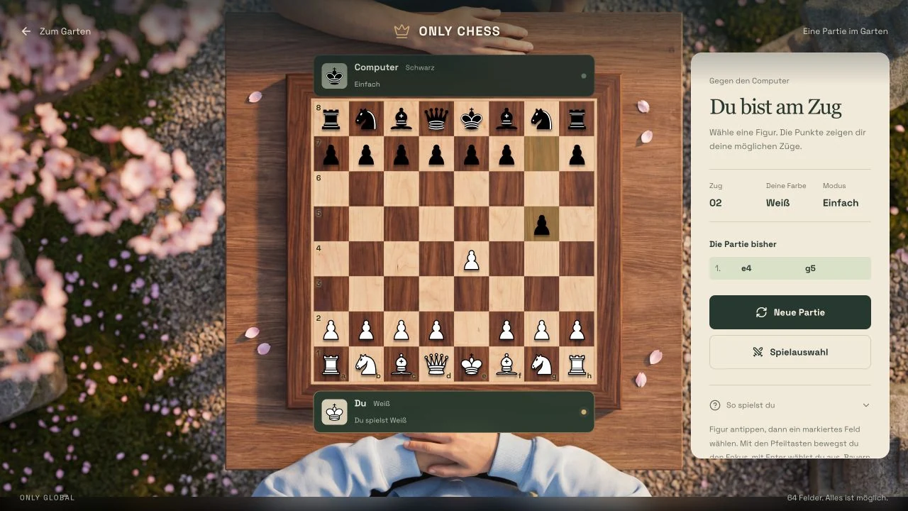Die Spielhilfe als eigener lesbarer Bereich.