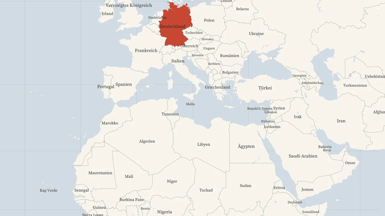 Atlas mit Papierfarben, Serifennamen und Gradnetz.
