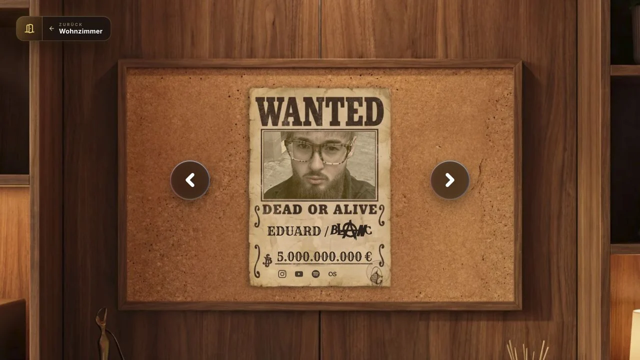Die tatsächlichen Mitgliederporträts in der Wanted-Gestaltung.