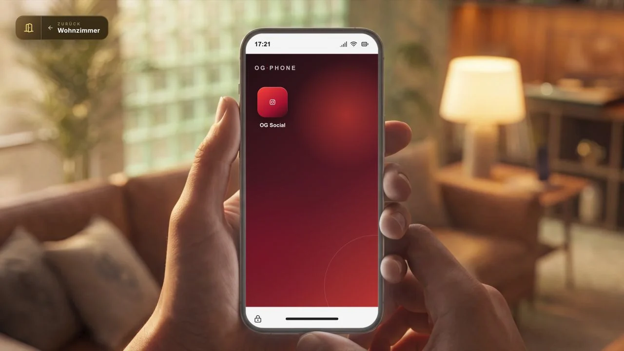 Der Startbildschirm des tatsächlichen Phones.