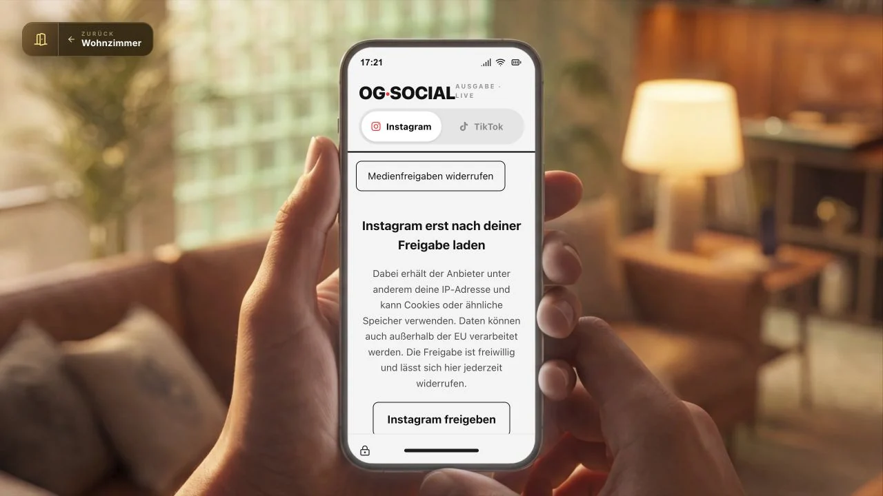 Der echte OG-Social-Einstieg mit bewusster Medienfreigabe.